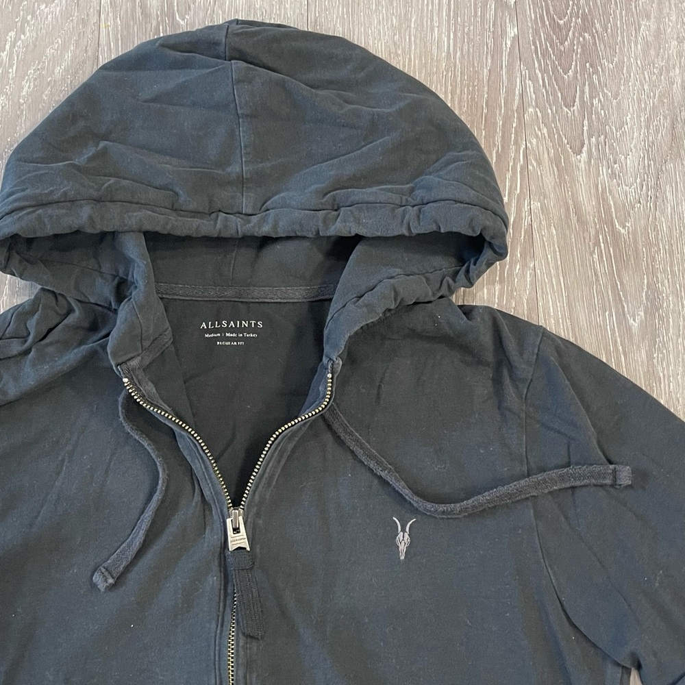 All Saints Black Hooded Sweater